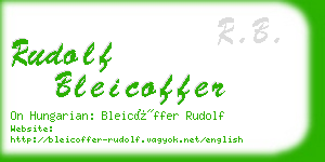 rudolf bleicoffer business card